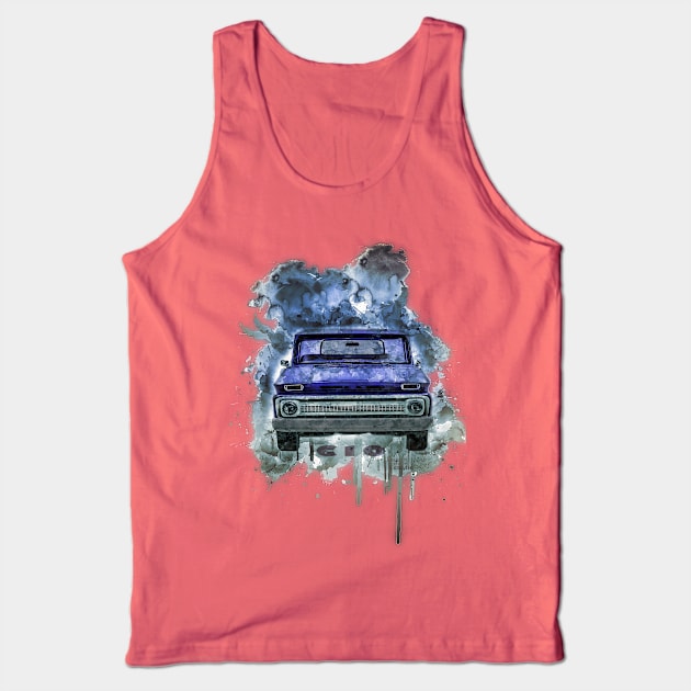 Chevy C10 blue dark roast Tank Top by AaaahEeeekStudio